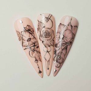 Nail Art Tatoo Flower