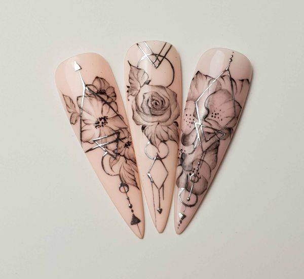 Nail Art Tatoo Flower