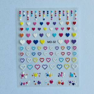 Stickers Nail Art - 3D Color Hearts