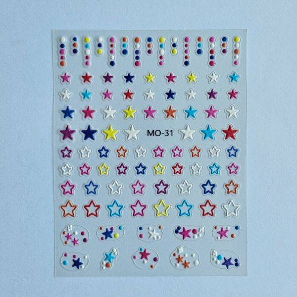 Stickers Nail Art - 3D Color Stars