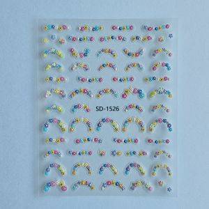 Stickers Nail Art - 3D French Multi Flowers