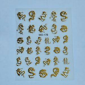 Stickers Nail Art - 3D Gold Dragon