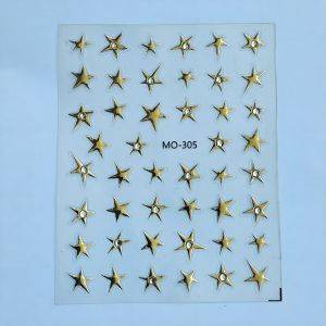 Stickers Nail Art - 3D Gold Stars