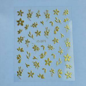 Stickers Nail Art - 3D Gold Flowers