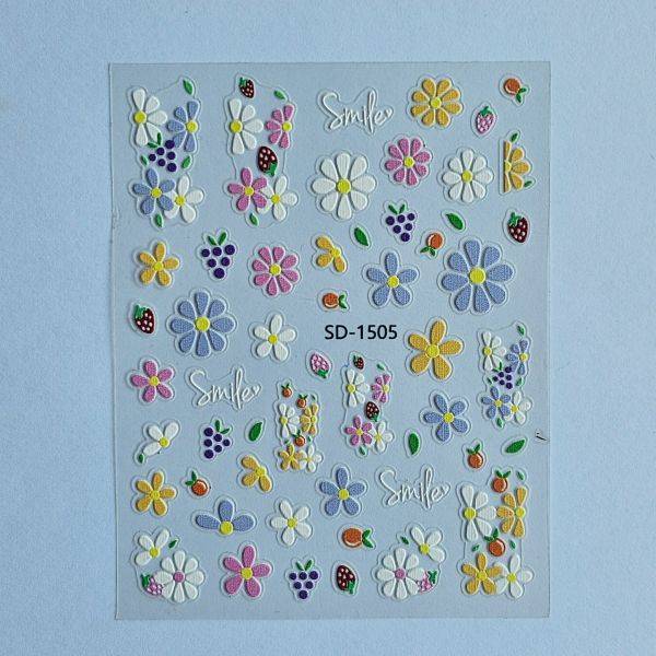 Stickers Nail Art - 3D Multi flowers