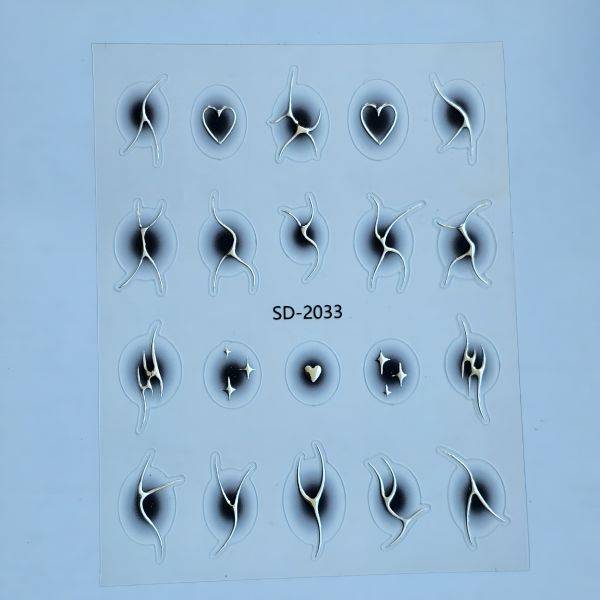 Stickers Nail Art - 3D Noir Tribal