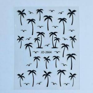 Stickers Nail Art - 3D Palm Black