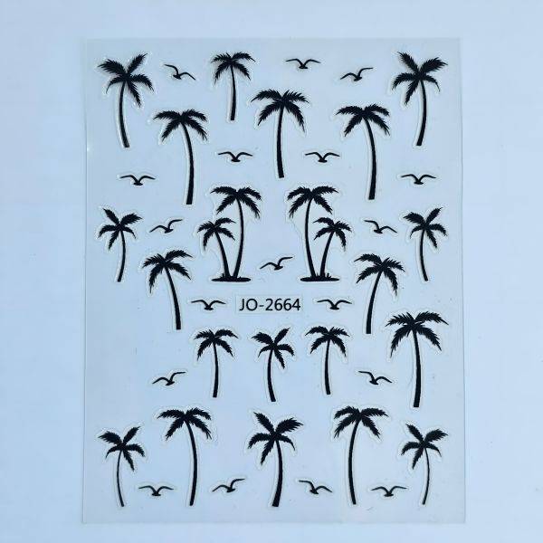 Stickers Nail Art - 3D Palm Black