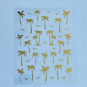 Stickers Nail Art - 3D Palm Gold