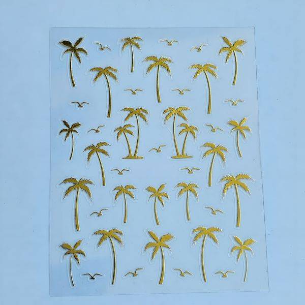 Stickers Nail Art - 3D Palm Gold
