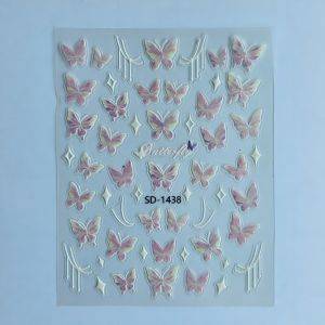 Stickers Nail Art - 3D Pink Butterflies