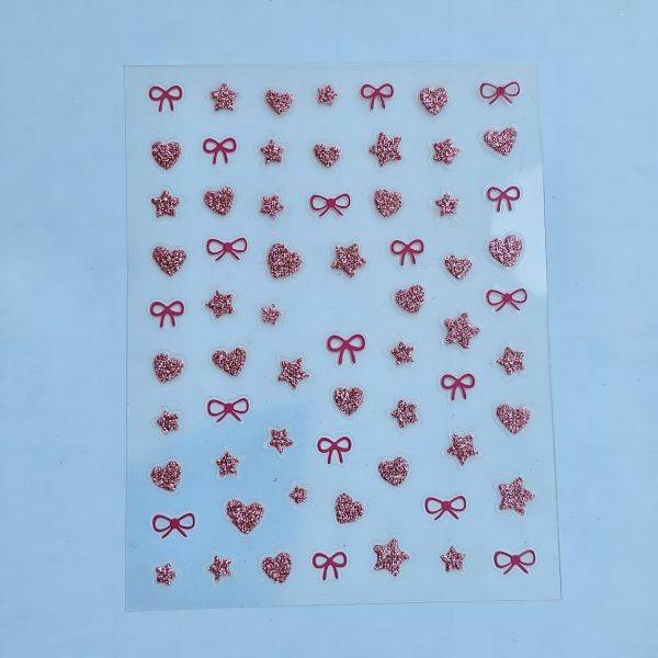 Stickers Nail Art - 3D Pink Heart