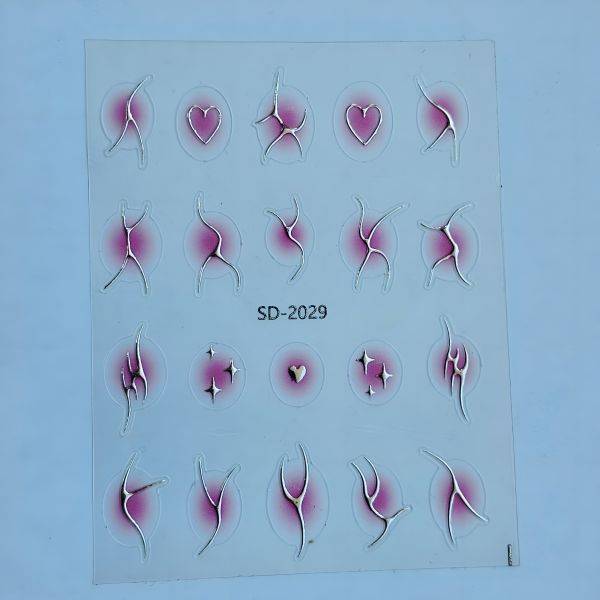 Stickers Nail Art - 3D Pink Tribal