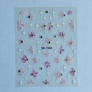 Stickers Nail Art - 3D Pink Flowers