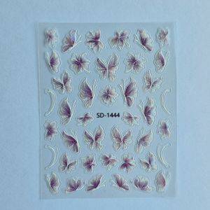 Stickers Nail Art - 3D Purple Butterflies