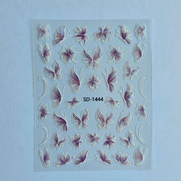 Stickers Nail Art - 3D Purple Butterflies