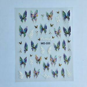 Stickers Nail Art - 3D Rainbow Butterflies