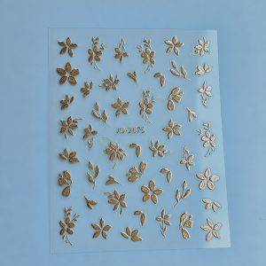 Stickers Nail Art - 3D Rose Gold Flowers