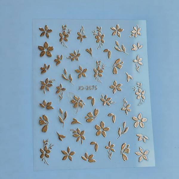 Stickers Nail Art - 3D Rose Gold Flowers