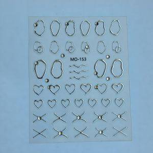 Stickers Nail Art - 3D Silver Aura