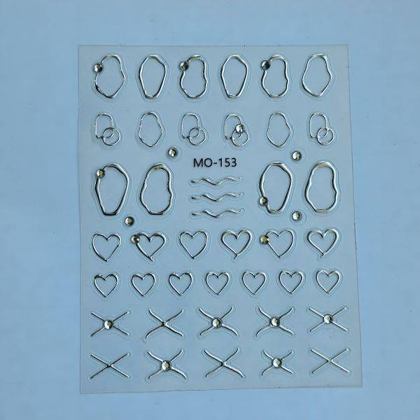Stickers Nail Art - 3D Silver Aura