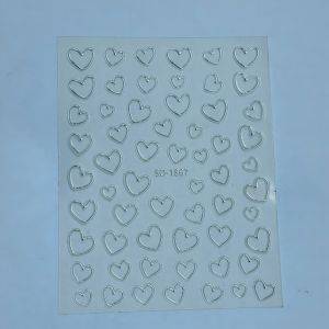 Stickers Nail Art - 3D Silver Heart