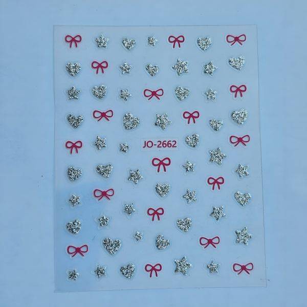 Stickers Nail Art - 3D Heart and Bow
