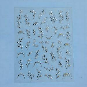 Stickers Nail Art - 3D Silver Leaf