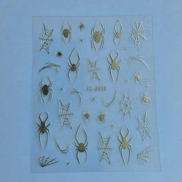 Stickers Nail Art - 3D Silver Spider