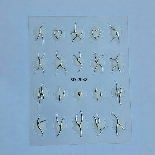 Stickers Nail Art - 3D Silver Tribal