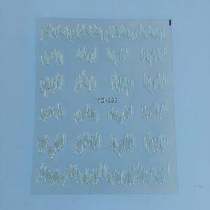 Stickers Nail Art - 3D Stripe Silver