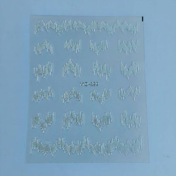 Stickers Nail Art - 3D Stripe Silver