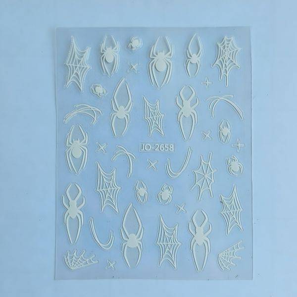 Stickers Nail Art - 3D White Spider