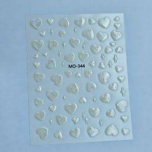 Stickers Nail Art - 3D White Heart