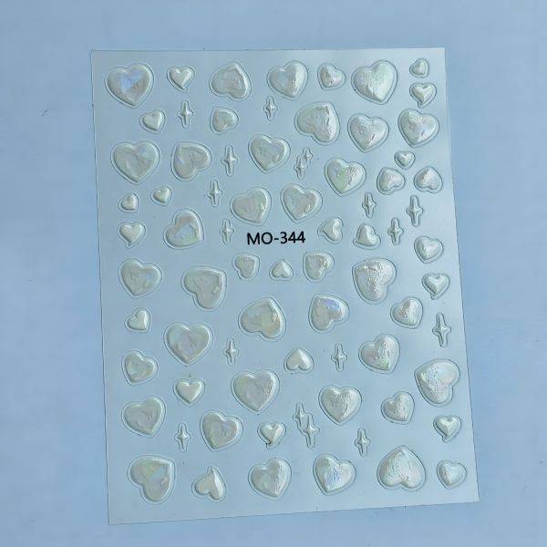 Stickers Nail Art - 3D White Heart