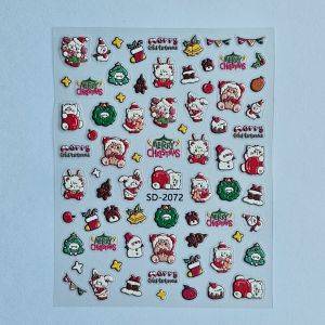 Stickers Nail Art - 3D Xmas Kitty