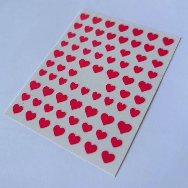 Stickers Nail Art - Coeur Rose Fluo – Image 2