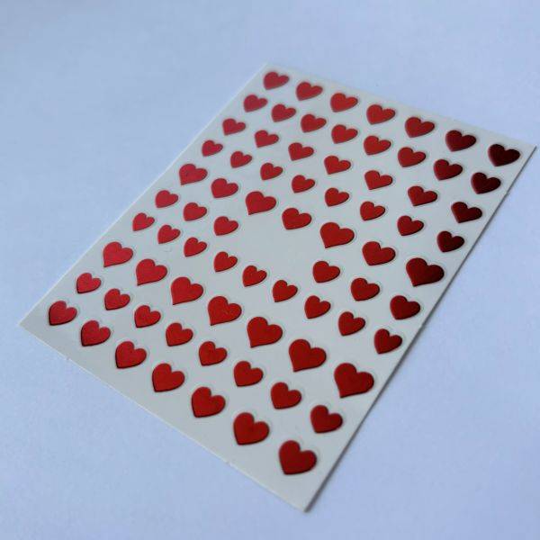 Stickers Nail Art - Coeur Rouge Metallique – Image 2