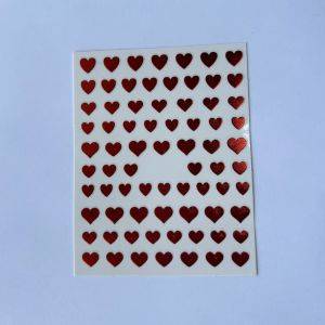 Stickers Nail Art - Coeur Rouge Metallique