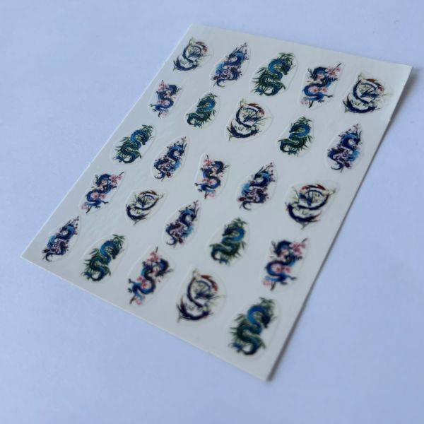 Stickers Nail Art - Dragons colorés – Image 2