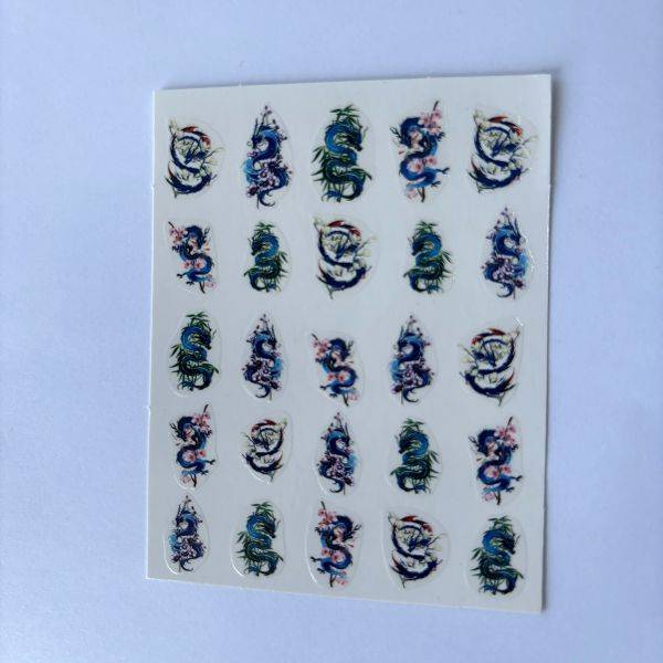 Stickers Nail Art - Dragons colorés