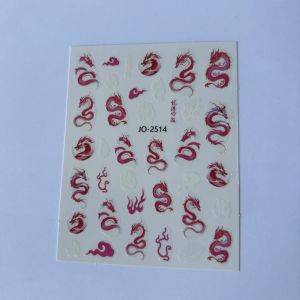Stickers Nail Art - Dragons Rouge et Blanc