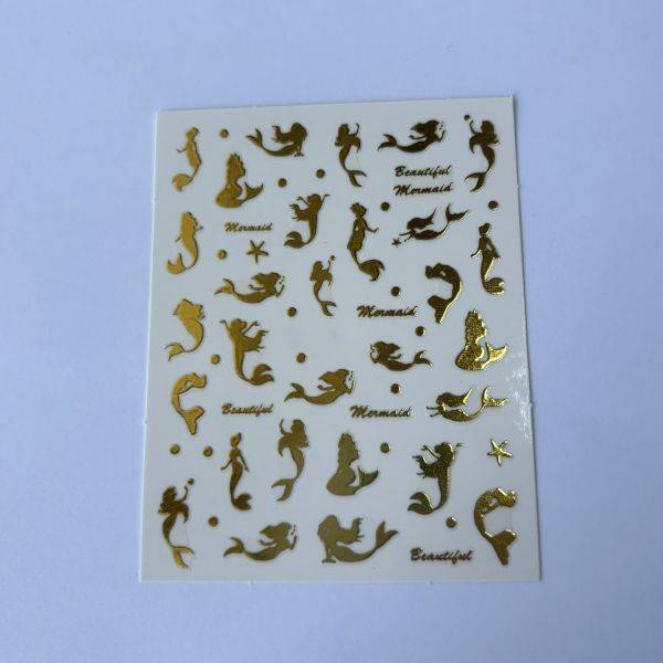 Stickers Nail Art - Gold Mermaid