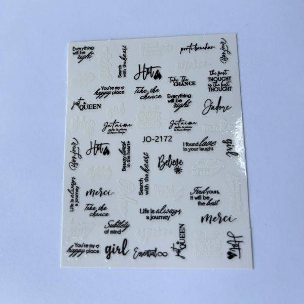 Stickers Nail Art - Écriture (2)