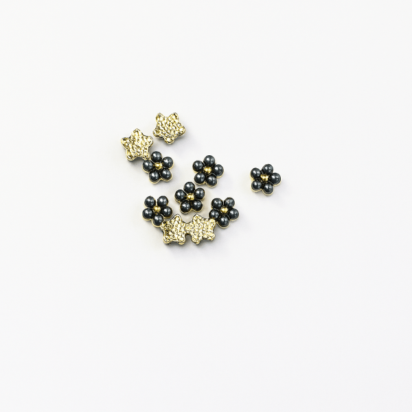 Strass Flower - Black